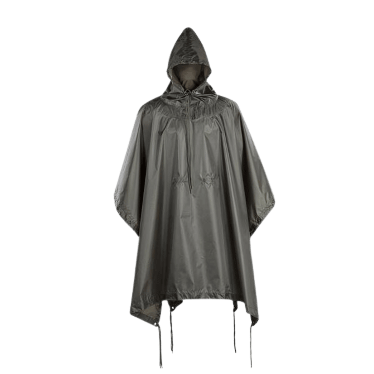 M-Tac Poncho i robust materiale med hætte, designet til udendørs eventyr og beskyttelse mod regn. Perfekt til friluftsliv.