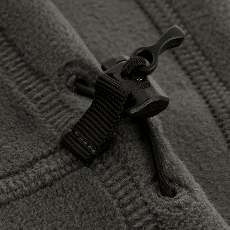 Nærbillede af M-Tac Anatomisk Tube Scarf med Snor Polartec, viser detaljer i fleece-materiale og snorlukning.