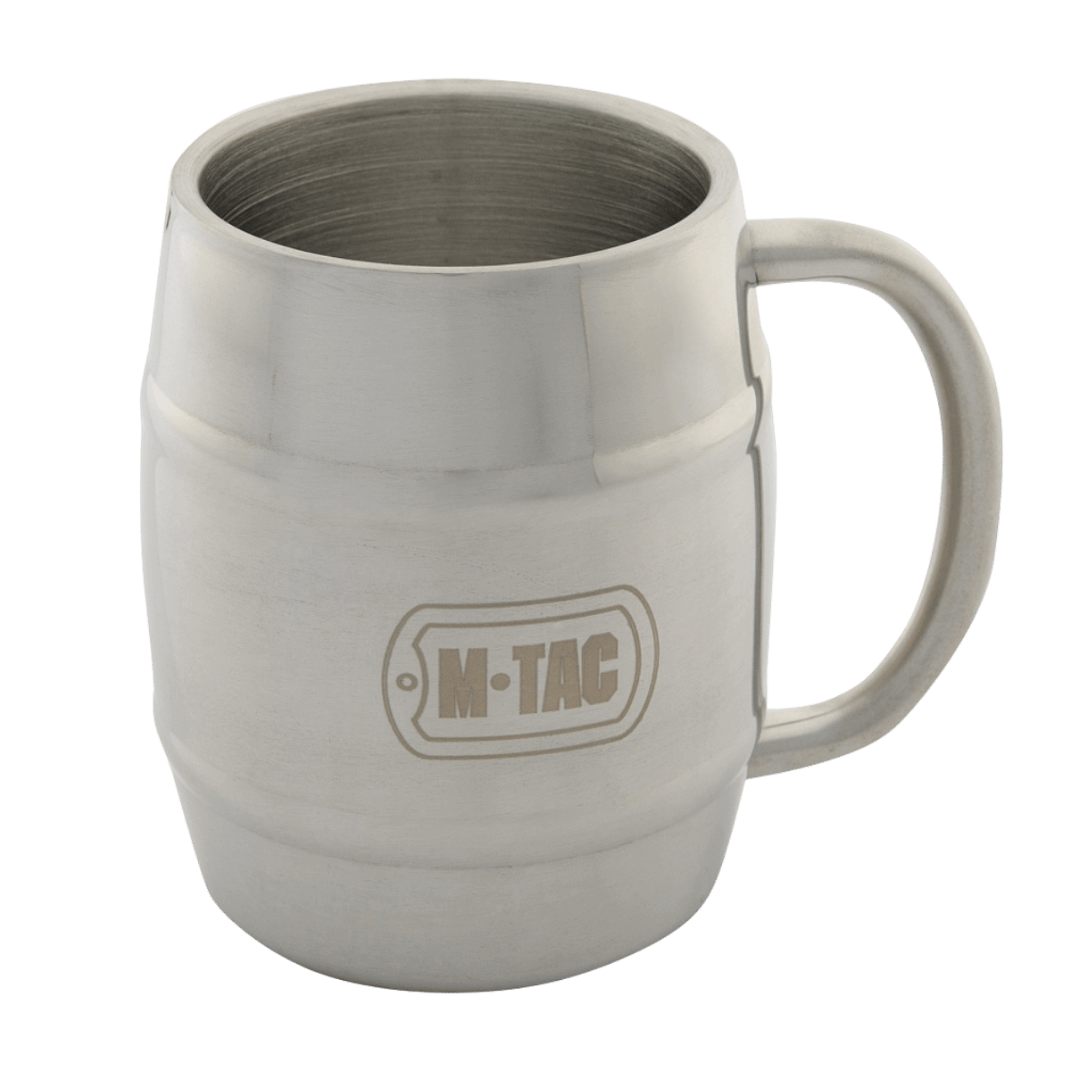 M-Tac Termokrus til Camping Øl – Rustfrit Stål, holdbart og dobbeltvægget krus i krom med 450 ml kapacitet til outdoor brug.