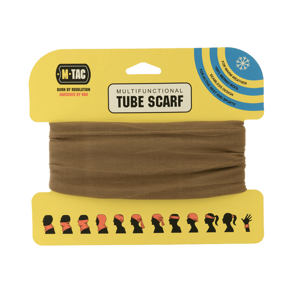 M-Tac Tubehalstørklæde i Merinould indpakket, multifunktionelt tubehalstørklæde til forskellige anvendelser