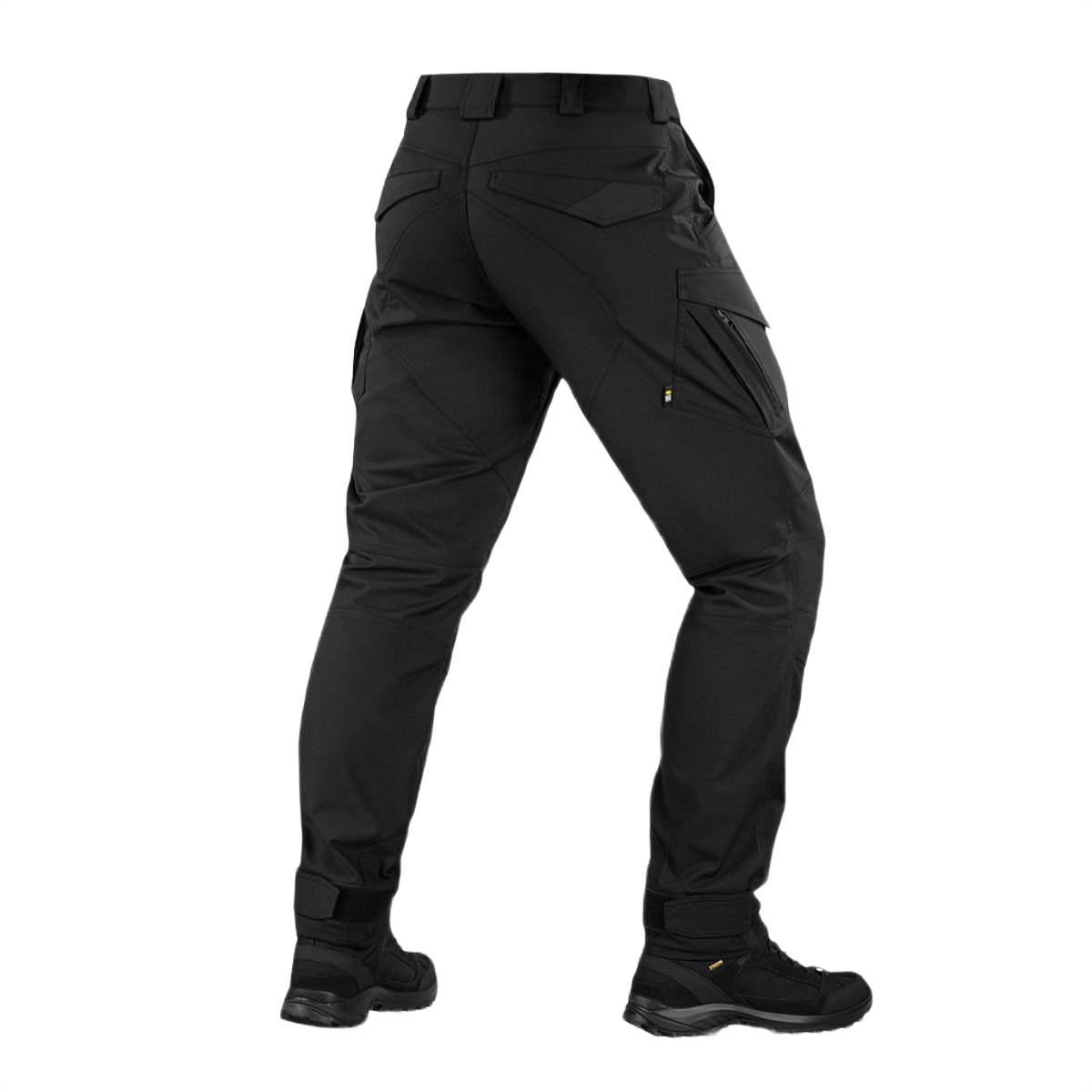 M-Tac Aggressor Special Edition Bukser viser bagsiden med elastisk talje og YKK-lynlås, ideel til taktiske og outdoor-oplevelser.