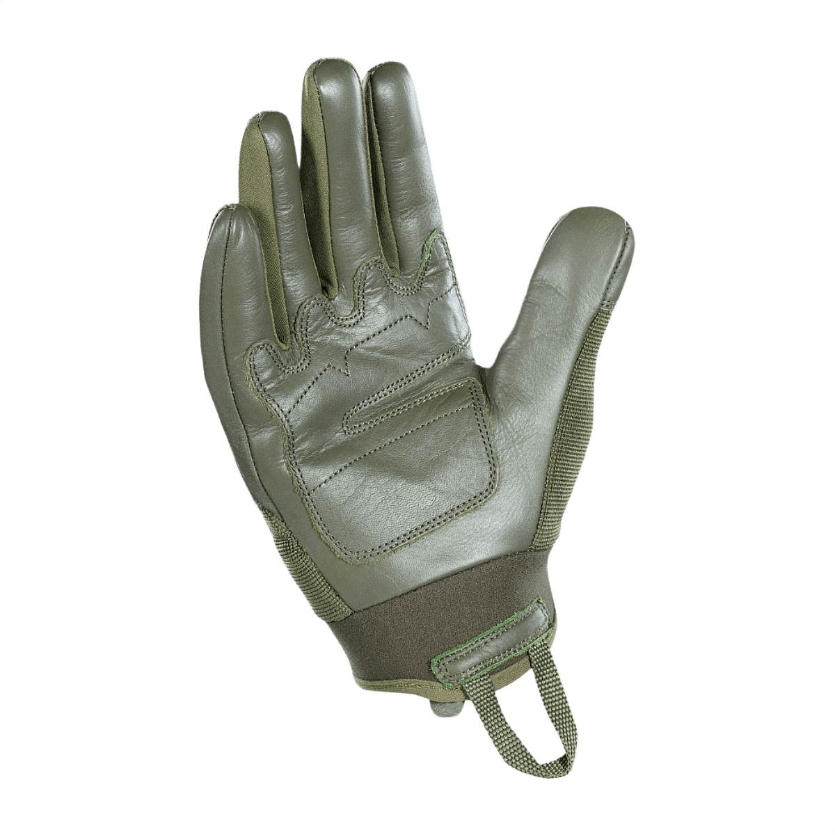 M-Tac Handsker Assault Tactical Mk.4 med forstærket læderhåndflade og velcro-lukning, ideel til våbenhåndtering.