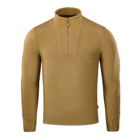 M-Tac Centurion Microfleece Jakke i brun farve med YKK-lynlås og forstærkede skuldre, designet til varme og bevægelighed.