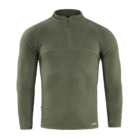 M-Tac Delta Polartec Raglan Jakke i grøn fleece med lynlås, perfekt til hverdagsbrug og udendørs aktiviteter, holdbar og varm.