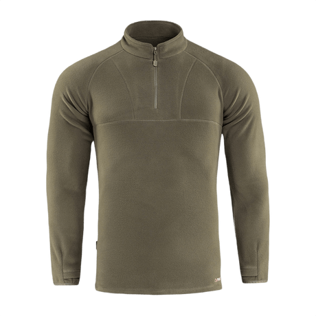 M-Tac Delta Polartec Raglan Jakke i grøn Micro Series fleece med lynlås ved brystet og høj krave til udendørs brug.