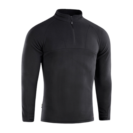 M-Tac Delta Polartec Raglan Jakke i sort med høj krave og halv lynlås, ideel til hverdagsbrug og udendørs aktiviteter.