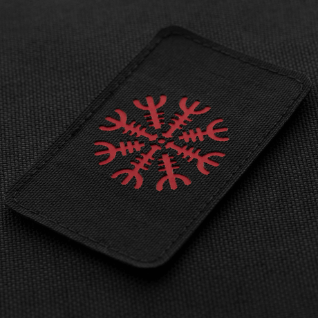 M-Tac Patch Helm of Horror Vandret Laser Cut i Cordura 500D med ægishjálmur design, fastgøres med Velcro, størrelse 80 x 50 mm.