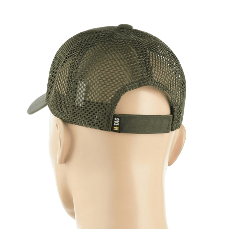 M-Tac Mesh Flex Ripstop Baseball Cap set bagfra med mesh-design og justerbar Velcro-strop for optimal ventilation og pasform.