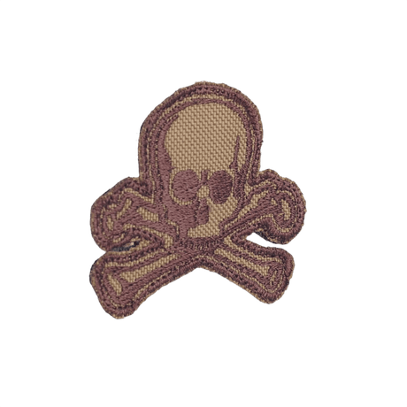 M-Tac Patch Old Skull Velcro med 3D-effekt, brun kranie design, velegnet til uniform og udstyr, dimensioner 45 x 55 mm, tekstilmateriale.