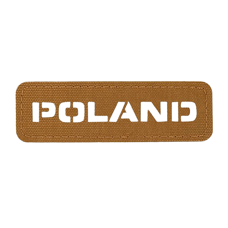M‑Tac Patch Poland End-to-End 25x80 i holdbart Cordura 500D materiale med velcrofæstning og laserskåret design, 25x80 mm.
