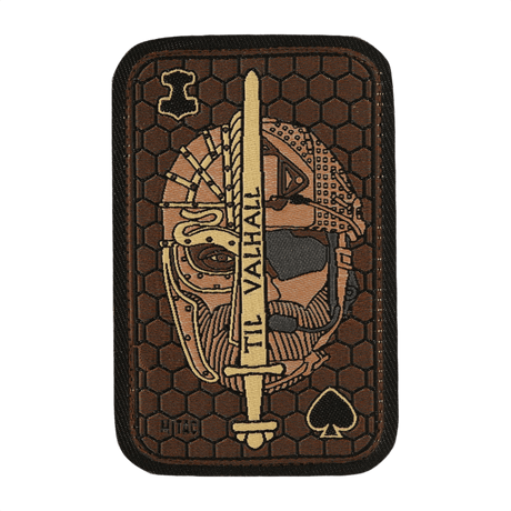 M-Tac Patch Til Valhall Ace Jacquard morale patch inspireret af norske soldaters ritualer, tekstil Jacquard, sort velcro, 108x68 mm