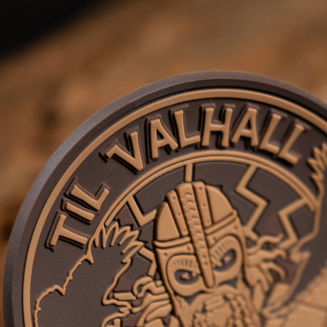 Detaljeret M-Tac Patch Til Valhall PVC med 3D-effekt og Velcro, inspireret af Claes Joachim "Jokke" Olson, perfekt til udstyr.
