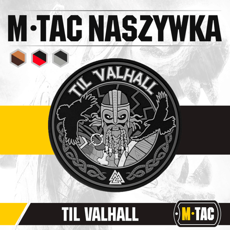M-Tac Patch Til Valhall PVC med 3D-effekt, diameter 80mm, Velcro-montering, passer til uniform eller taktisk gear.