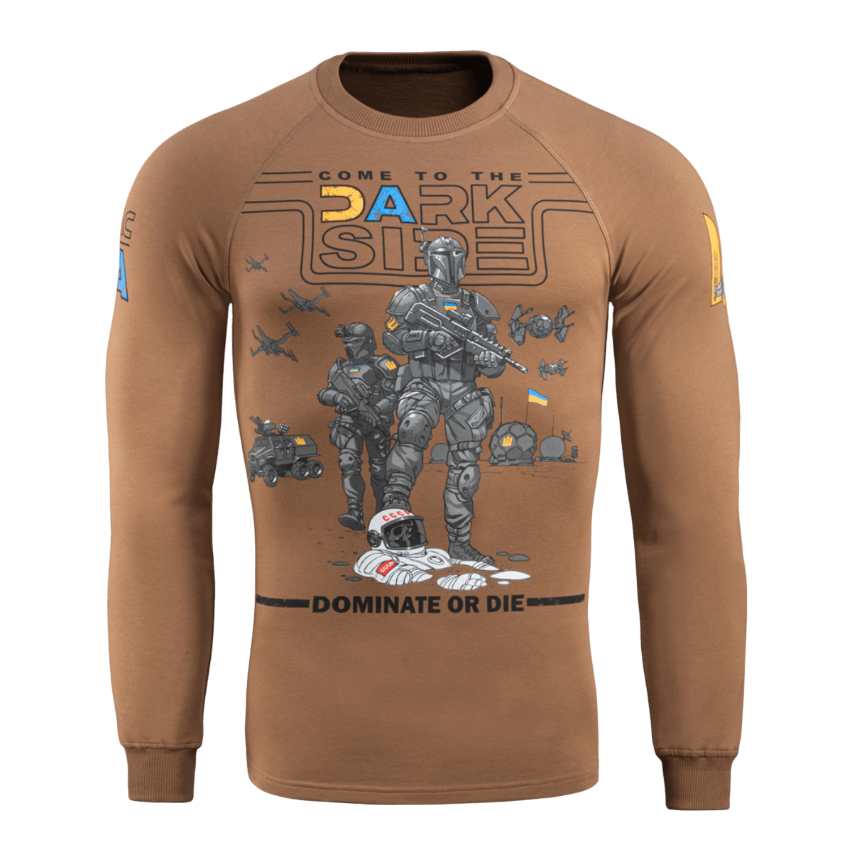 M-Tac Raglan T-Shirt UA Side med unikt print, langærmet brun design, komfortabelt og holdbart, perfekt til hverdagsbrug og statement-stil.