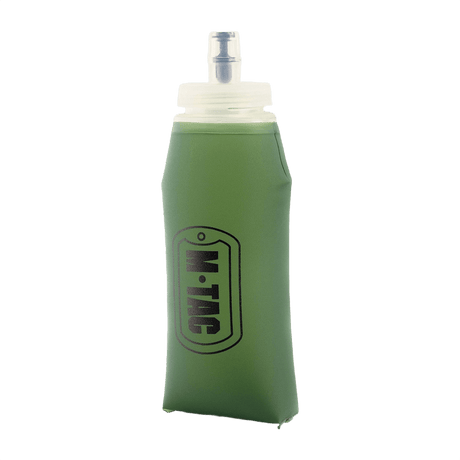 M-Tac Sammenklappelig Drikkedunk i grøn TPU, kompakt og ideel til vandring, rejser og cykelture, 500 ml, let at bære og opbevare.