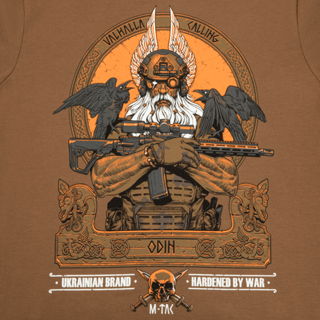 M-Tac T-Shirt Odin med nordisk print, detaljeret design af Odin med Hugin og Munin, moderigtigt look i blød bomuldsblanding.