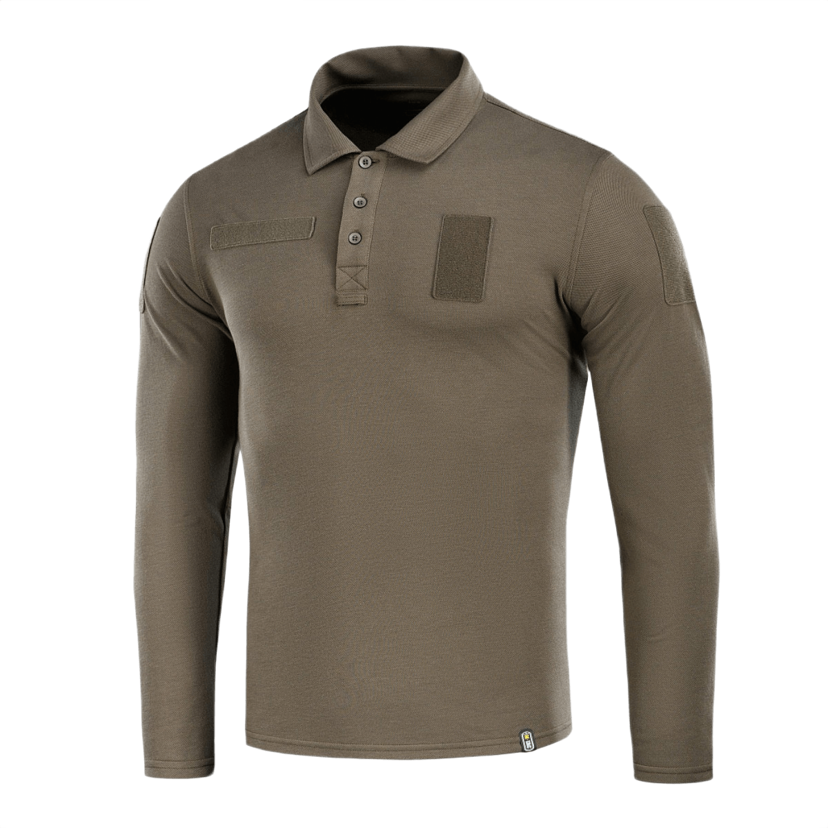 M-Tac Tactical Polo Shirt Langærmet 65/35 i olivengrøn med velcro-paneler til sikkerhedsbrug
