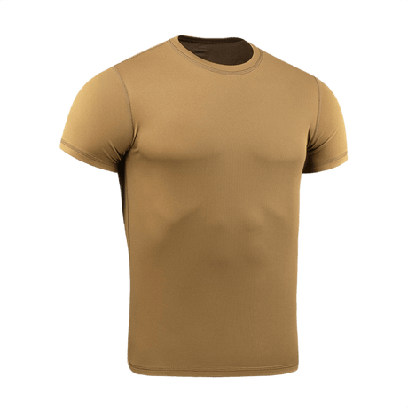M-Tac Tactical Sweat-Wicking T-Shirt Summer i brun med anatomisk pasform og svedtransporterende egenskaber, perfekt til varmt vejr.