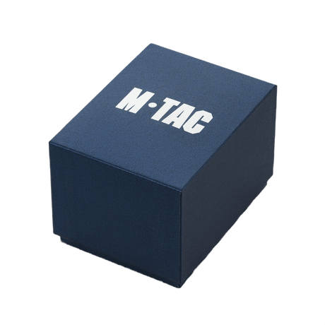 Emballage til M-Tac Tactical Ur 2037 - tekstilæske med logo, ideel til sikker opbevaring og præsentation af uret
