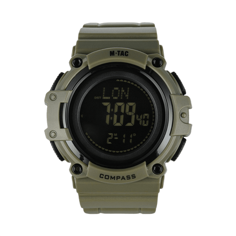 M-Tac Tactical Ur med Kompas 2233 i robust ABS-plastik med LED-baggrundsbelysning og kompas, ideelt til taktisk og outdoor brug.