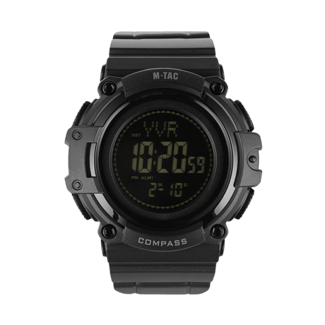 M-Tac Tactical Ur med Kompas 2233 i robust design, ideelt til outdoor brug, med LED-baggrundsbelysning, stopur, alarm og 5ATM vandmodstand.