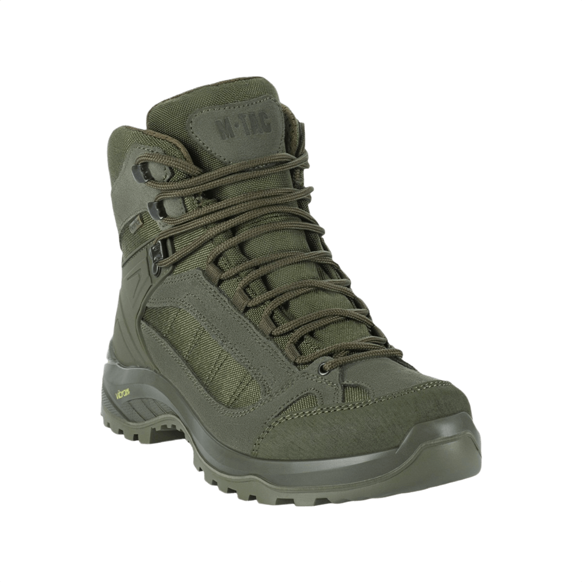 M-Tac Taktiske Demi-Season Støvler Pro Line i slidstærk suede og Cordura med Vibram-sål for taktik, vandring og aktivitet.