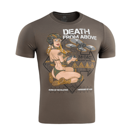 M-Tac T-Shirt Delivery Service med amerikansk Pin-Up-design og "Death from Above" tekst