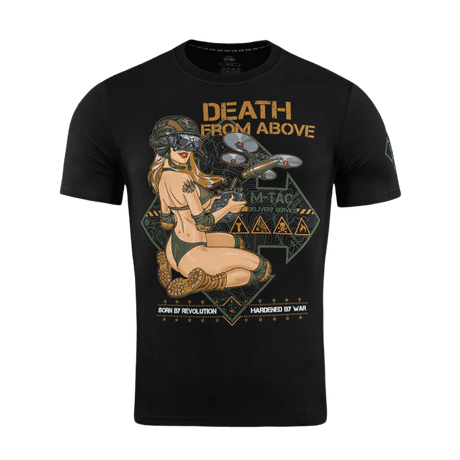 M-Tac T-Shirt Delivery Service med Pin-Up print og "Death from Above" tekst