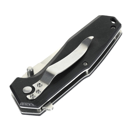 M-Tac Outdoor & Militær foldekniv - Type 5 med aluminiumshåndtag og G10-komposit greb, lukket tilstand.