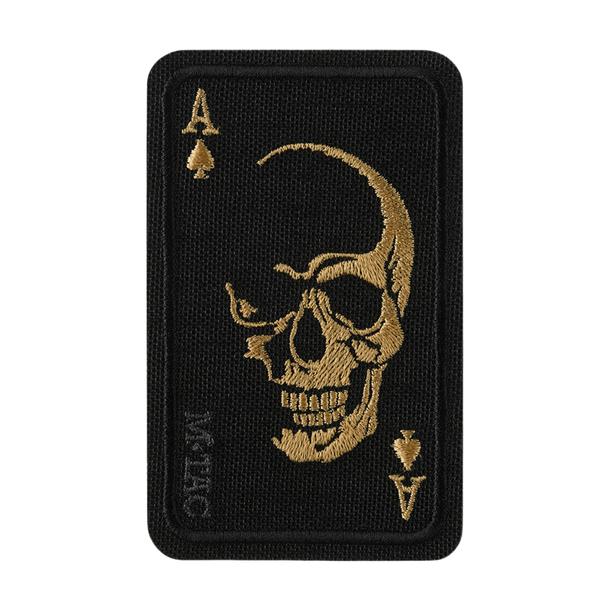 M-Tac Patch Face of War (Broderi) med kraniesymbol inspireret af 'card of death', broderet på Cordura 500D i sort og guld.