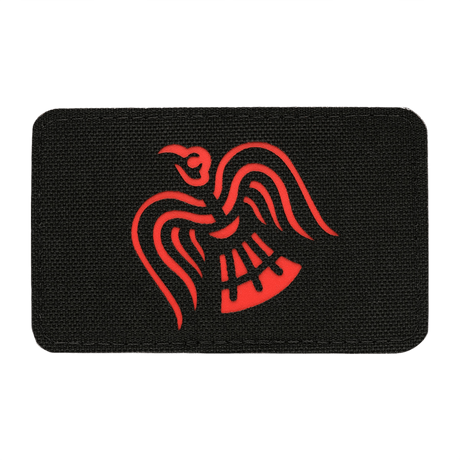 M-Tac Patch Ravneflag Laser Cut med sort ravn, velegnet til uniform eller taktisk udstyr. Cordura 500D og laserskåret. Størrelse 80x50 mm.