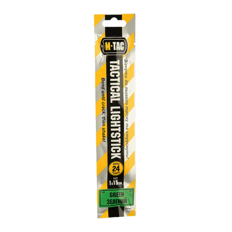 M-Tac Glow Stick 15 cm i indpakning, en selvstændig lyskilde uden elektricitet med en arbejdstid på op til 24 timer, 1 x 15 cm, grøn farve.