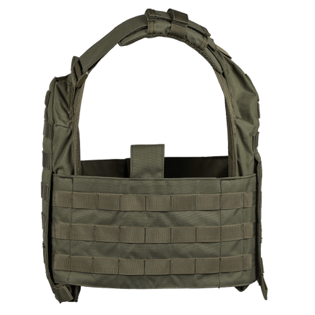 EA Plate Carrier Grøn i galleri position 1 med modulært bæresystem, justerbare remme og NIJ-certificeret stik- og skudsikker beskyttelsesvest.