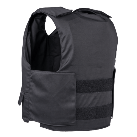 EA VIP Skud & Stiksikker Vest i sort med NIJ LEVEL IIIA certificering, teknisk kropsbeskyttelse, galleri position 1 set uden model.