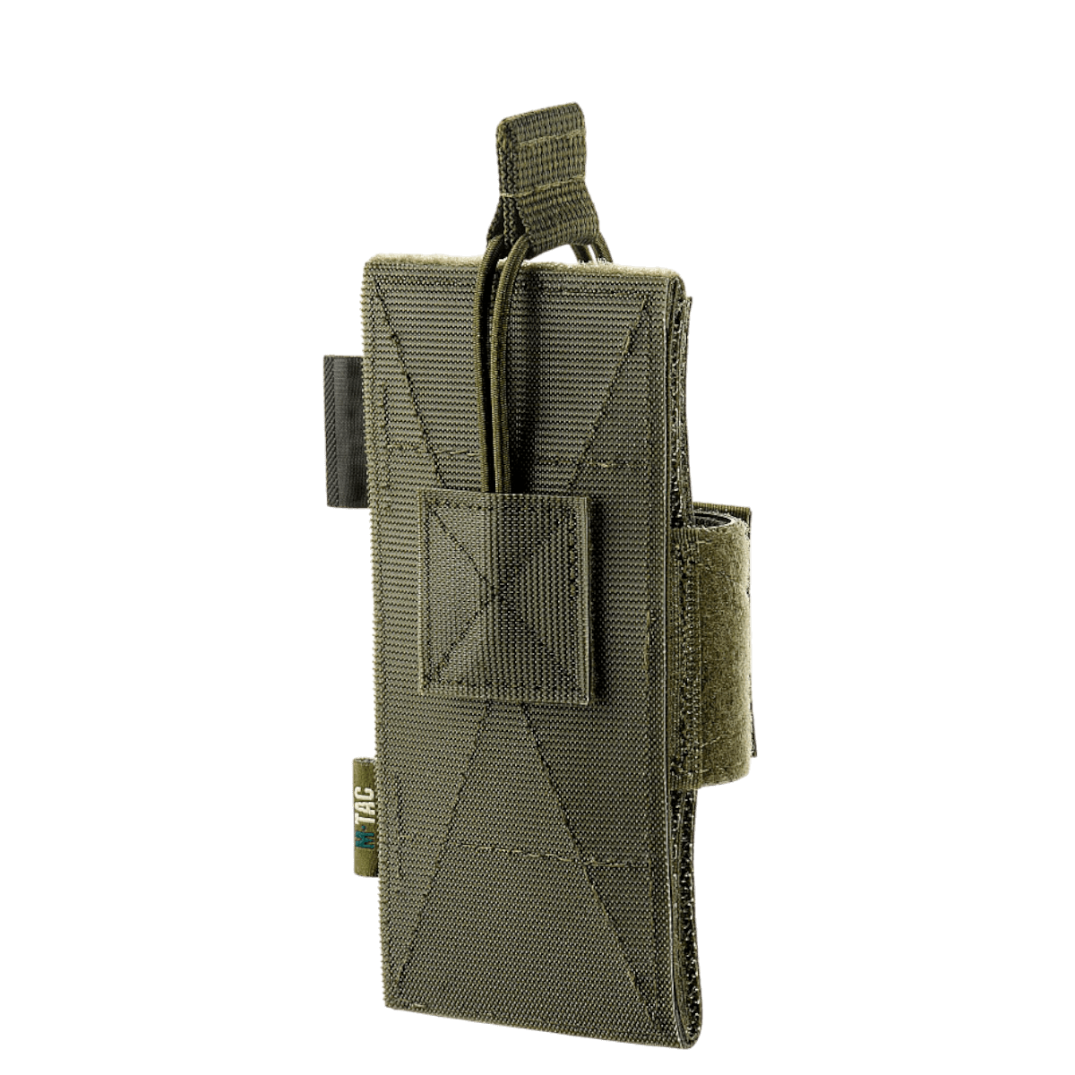 M-Tac CCW Hylster – Modulært Universal Hylster i grøn med velcro og Cordura-bånd, designet til diskret opbevaring af pistoler.