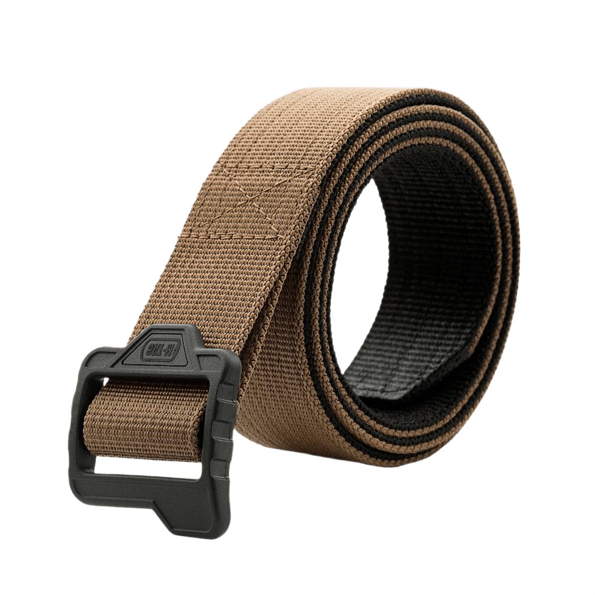 M-Tac Double Duty Taktisk Bælte i nylon, vendbart design i coyote og sort farve til professionelle taktiske opgaver.