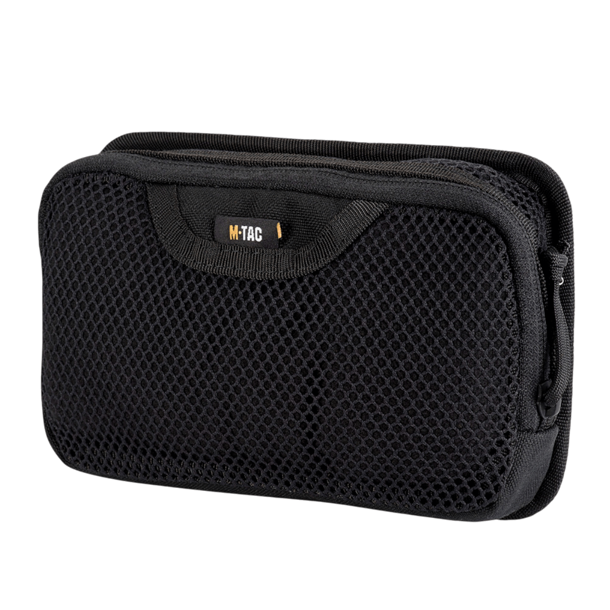 M-Tac Hook & Loop Utility Panel med lynlåslomme og netdesign til organisering i tasker, 19 x 13 cm, sort.