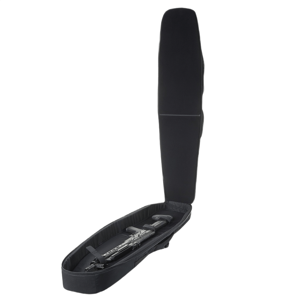 M-Tac Tactical Weapon Case Backpack 125 cm Elite Hex GEN.II med rum til våben, lavet af slidstærk Cordura, åbenstående visning.