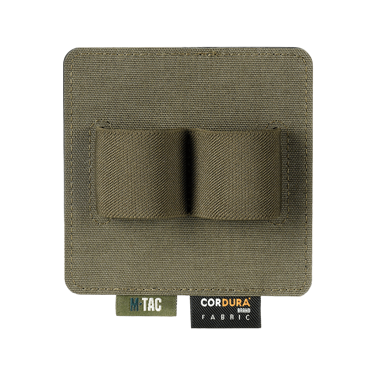 M-Tac Double Mag Pouch Hook Backed Magazine med justerbare rum til to magasiner eller små værktøjer, i olivengrøn Cordura stof.