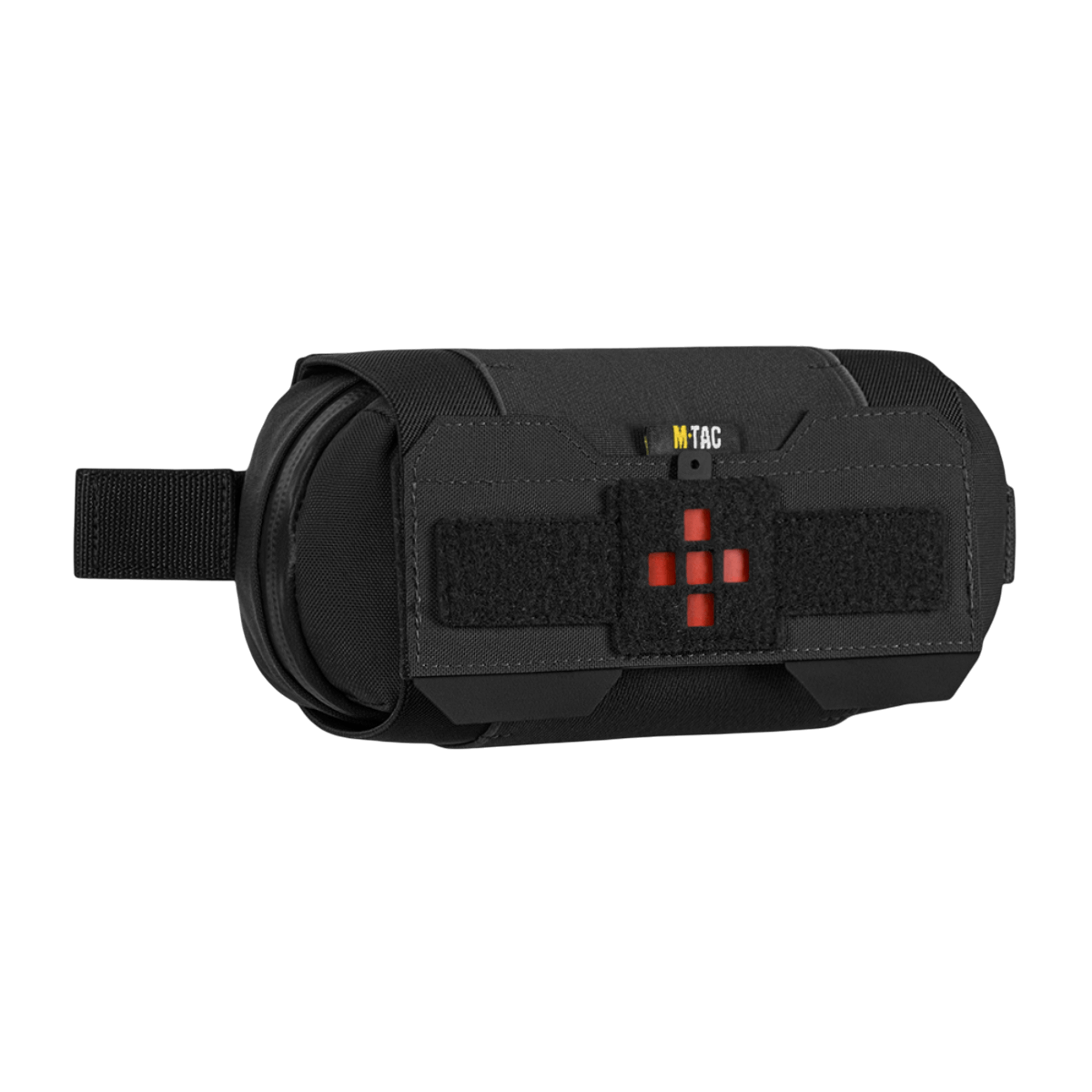 M‑Tac Horizontal Medical Pouch Elite i sort Cordura 500D med YKK AquaGuard lynlås, velegnet til IFAK-organisering i felten.