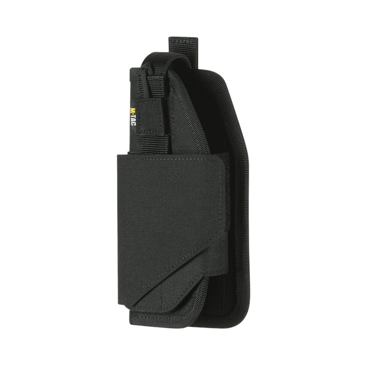 M-Tac Universal Taktisk Hylster Elite Venstre i sort lamineret Cordura 500D med justerbar strop og MOLLE-interface