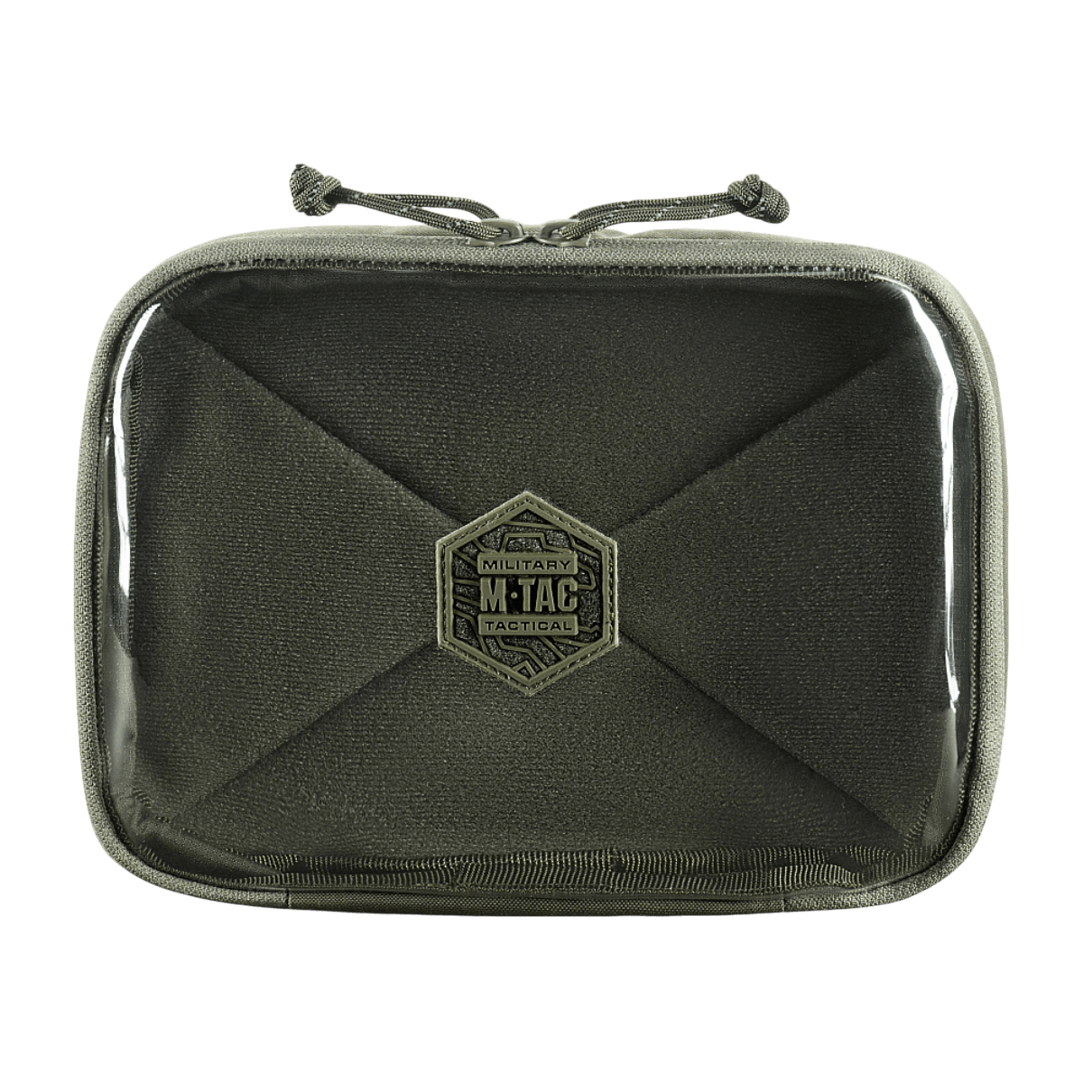M-Tac Utility Organizer Slim Elite med gennemsigtig PVC-forvæg til effektiv opbevaring af EDC-udstyr i slidstærkt Cordura 500D.