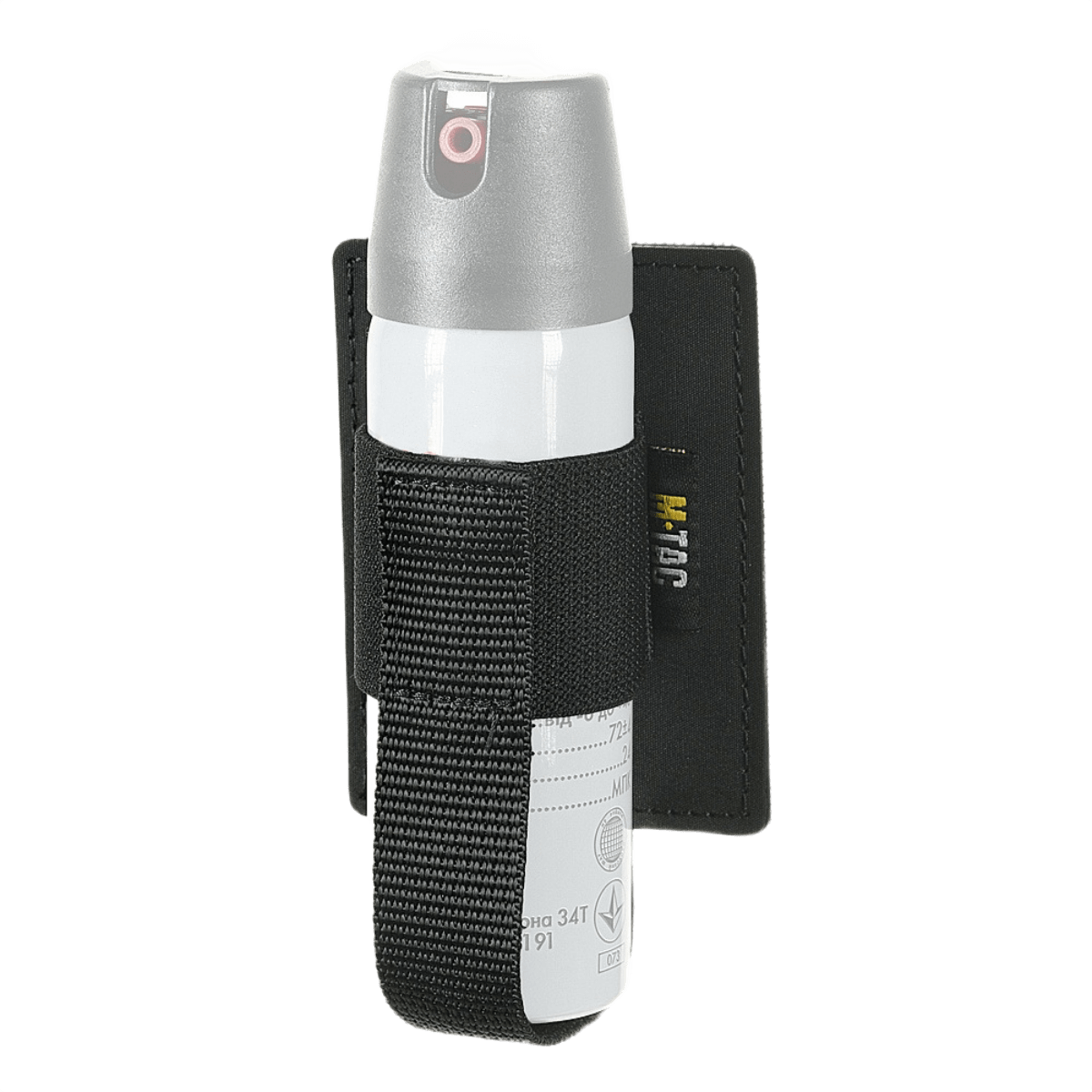 M‑Tac Modulær Indsats til Pepperspray med polymerkomposit materiale og elastikstrop til sikker opbevaring af din EDC-pebersprøjte.