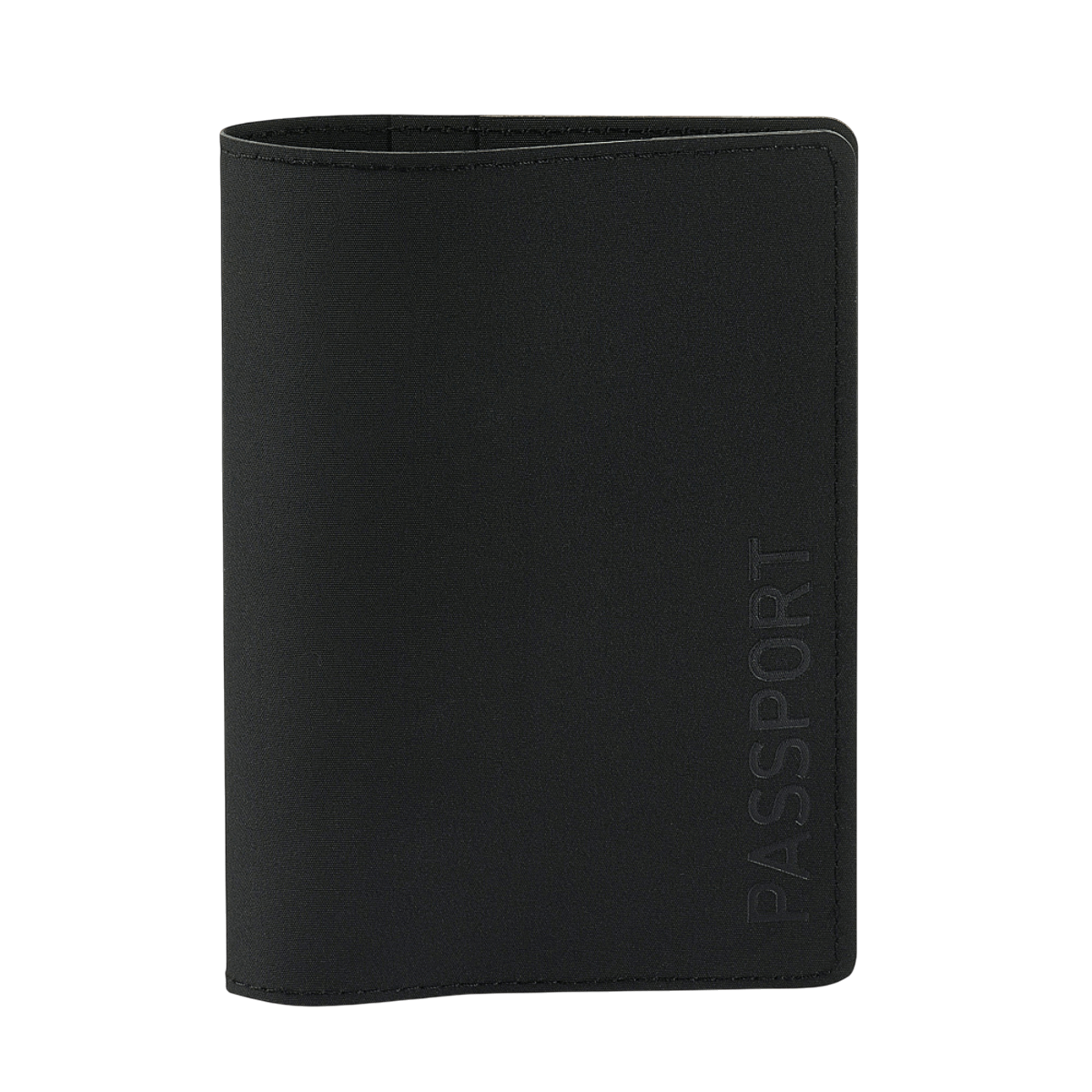 M‑Tac Pascover i sort polymerkomposit med "Passport" vertikalt tryk, stilfuldt M‑Tac logo, beskytter pas mod slid og skader.