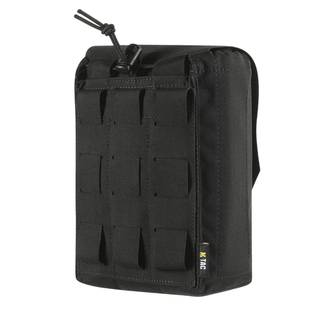 M‑Tac Medic Pouch Vertical Large Elite i slidstærk sort Cordura 500D materiale med MOLLE-systemet. Perfekt til førstehjælpsudstyr.