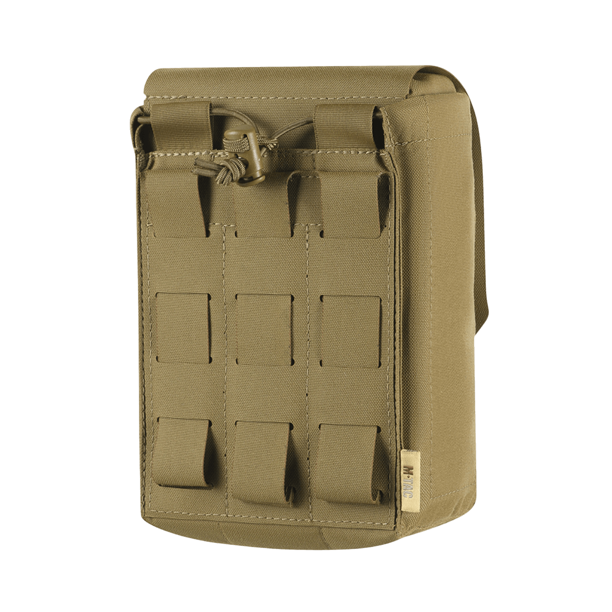 M-Tac Medic Pouch Vertical Large Elite taske i holdbar Cordura 500D med MOLLE-interface, designet til hurtig adgang til førstehjælpsudstyr.