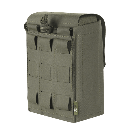 M‑Tac Medic Pouch Vertical Large Elite i slidstærkt Cordura 500D med MOLLE-interface til sikker opbevaring af førstehjælpsudstyr