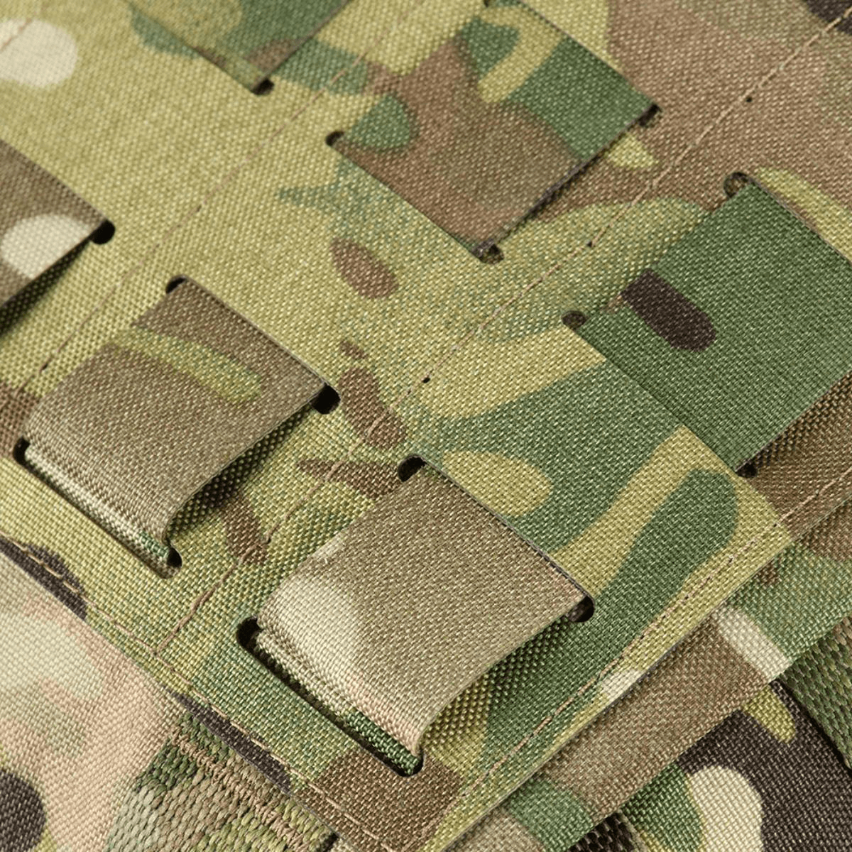 Nærbillede af M-Tac Pouch Sukharka Gen.3 XL i camouflagemønster med MOLLE-system og slidstærk Cordura 500D materiale.