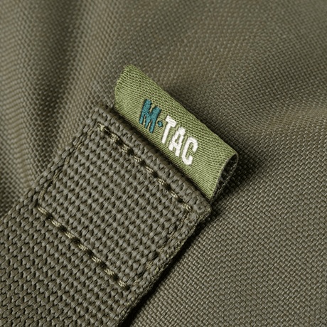 Detalje af M-Tac Pouch Sukharka Gen.3 XL i slidstærkt Cordura 500D med synligt M-Tac logo og robust syning.