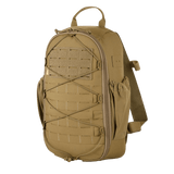 M-Tac STURM Elite Rygsæk i beige, 15L taktisk rygsæk med MOLLE Laser Cut frontpanel, Cordura materiale og elastiske sidelommer.